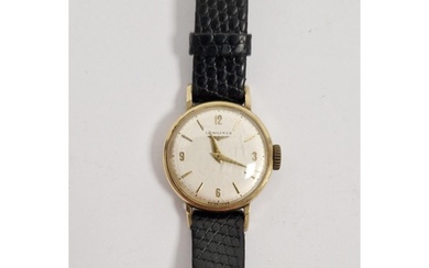 9ct gold cased Longines lady's wristwatch, the circular dial...