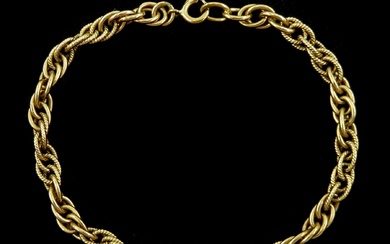 9ct gold fancy rope link bracelet