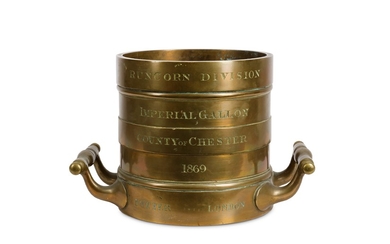 A 19TH CENTURY BRONZE IMPERIAL GALLON MEASURE FOR THE COUNTY OF CHESTER