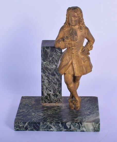 A 19TH CENTURY FRENCH GILT BRONZE FIGURE OF A STANDING