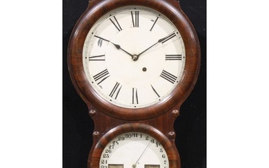 A 19th century American rosewood double-dial wall timepiece ...