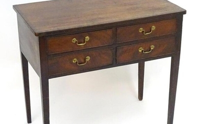 A 19thC mahogany side table with a rectangular top