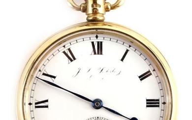 A 9ct gold half hunter pocket watch, with white...