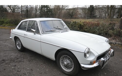 A BRITISH CLASSIC MGB GT SPORTS CAR, mark lll, in white and ...