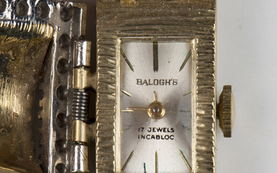 A Balogh's gold and diamond lady's bracelet wristwatch, the movement signed 'Ebel Wat
