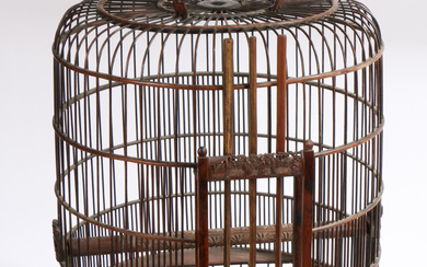 A CHINESE BAMBOO BIRD CAGE.