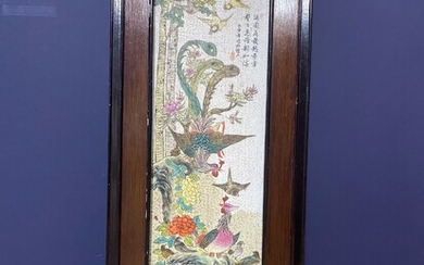 A CHINESE FAMILLE ROSE PANEL