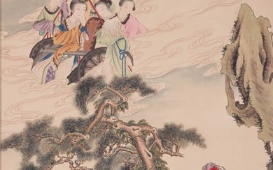 A CHINESE LANDSCAPE PAINTING ON SILK, MOUNTED, HUANG SHANSHOU MARK