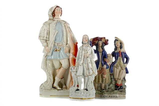 A COLLECTION OF THREE MID-19TH CENTURY STAFFORDSHIRE FLATBACK FIGURES