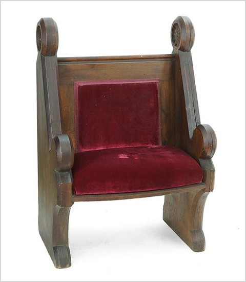 A Carved Walnut Altar Chair.