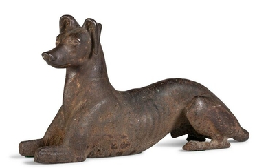 A Cast Iron Recumbent Whippet
