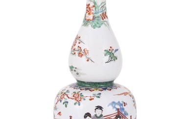 A Chinese Famille Verte 'Double Gourd' vase