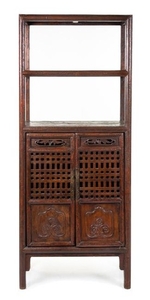 A Chinese Softwood Displaying Cabinet 19TH CENTURY of