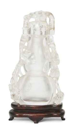 A Chinese rock crystal double gourd vase...