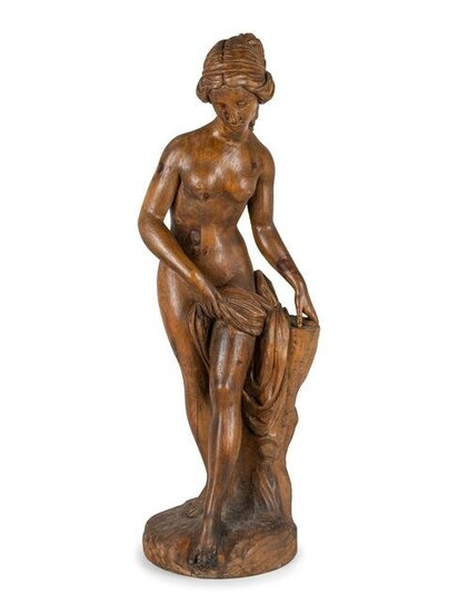 A Classically Inspired Carved Wooden Sculpture of a