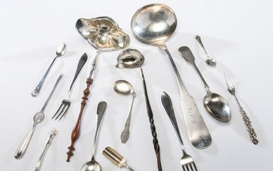 A Collection of American Coin Silver Flatware