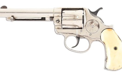 (A) FIRST YEAR NICKEL COLT MODEL 1878 DOUBLE ACTION REVOLVER WITH IVORY GRIPS.