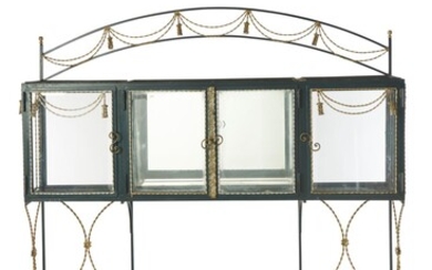 A FRENCH NAPOLEON III STYLE WROUGHT IRON CONSERVATORY VITRINE 20TH CENTURY