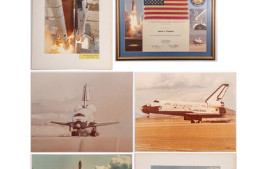 A Framed Space Shuttle Columbia STS-3 Flown American Flag