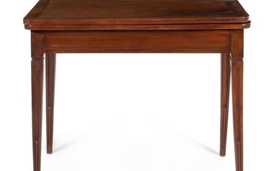 A French Walnut Flip-Top Table Height 28 x width 33 x