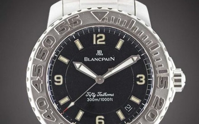 A GENTLEMAN'S STAINLESS STEEL BLANCPAIN FIFTY FATHOMS