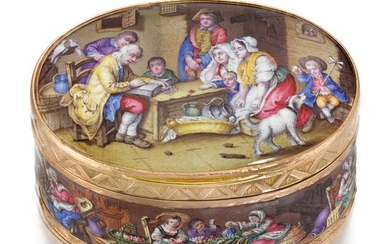 A GOLD AND ENAMEL SNUFF BOX, PROBABLY VIENNA, CIRCA 1770