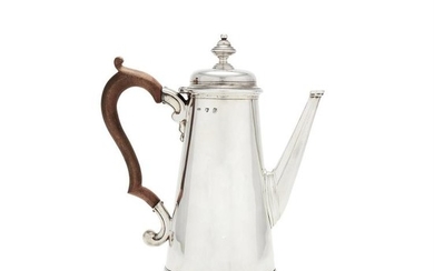 A George I silver straight-tapered coffee pot by Edward Feline