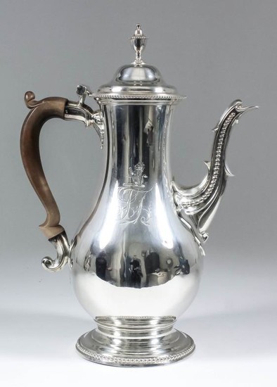 A George III Silver Baluster Shaped Coffee Pot, by...