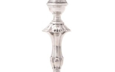 A George III cast silver candlestick by John Cafe