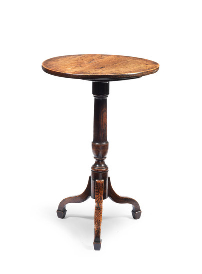 A George III oak tripod occasional table, circa 1800