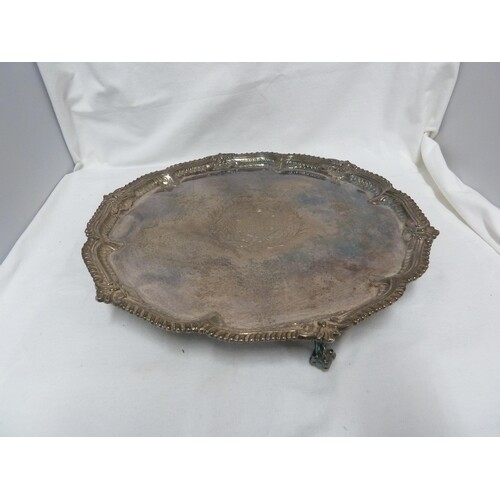 A George III silver salver, of shaped circular form with app...