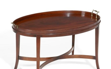 A George III style mahogany oval tray
