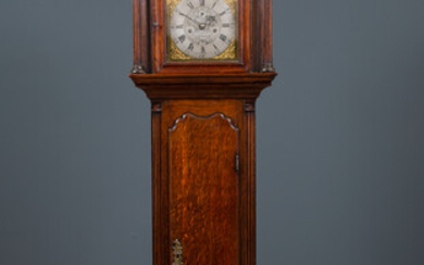 A George III unusual sized oak eight day longcase clock...