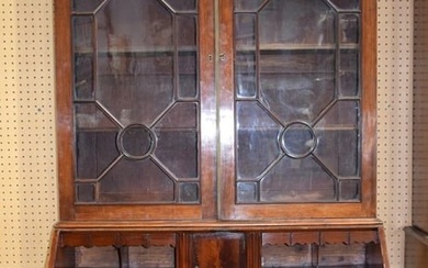 A Georgian Mahogany Secretaire glazed bookcase 230 x 108 x 53 cm.