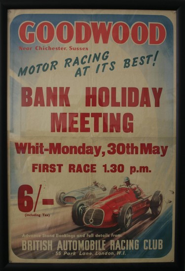 A Goodwood Bank Holiday Meeting Whit Monday 30 May race poster