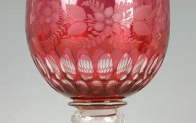 A LARGE LATE 19TH CENTURY RUBY GLASS PRESENTATION