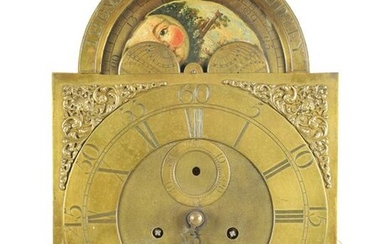 A LATE 18TH CENTURY 12â€ BRASS ARCHED DIAL EIGHT DAY