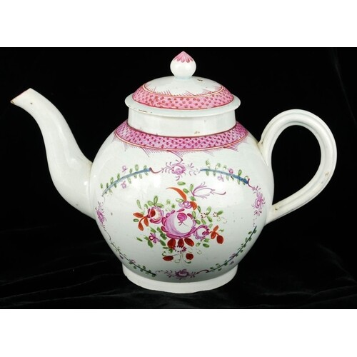 A LATE 18TH/EARLY 19TH CENTURY ENGLISH PORCELAIN TEAPOT AND ...