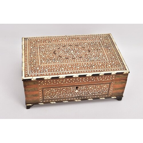 A LATE 19TH CENTURY/EARLY 20TH CENTURY ANGLO - INDIAN INLAID...