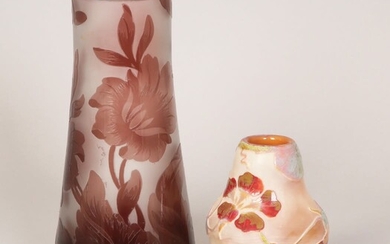 A LOT OF TWO CAMEO GLASS VASES