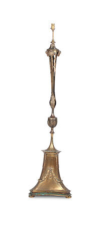 A Late Victorian Neoclassical Brass Standard Lamp