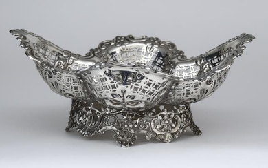 A Late Victorian Silver Oval Basket, by James Dixon...