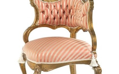 A Louis XV Style Giltwood Corner Chair