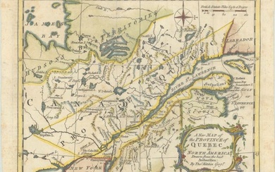 "A New Map of the Province of Quebec in North America; Drawn from the Best Authorities", Kitchin, Thomas