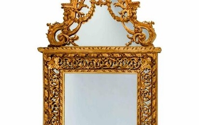 A Pair of Regence Style Giltwood Mirrors Height 97 x