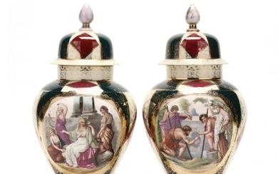 A Pair of Royal Vienna Covered Jars