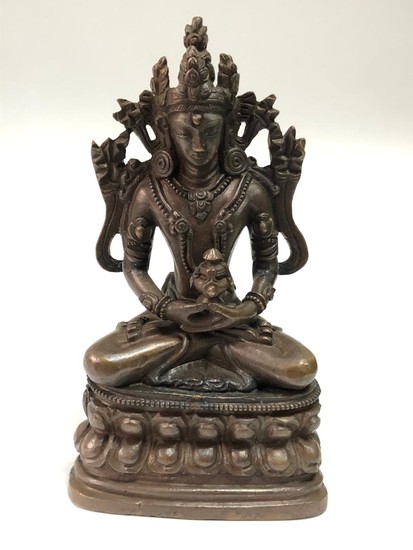 A Pala Revival Style Copper Alloy Figurine of Amitayus.