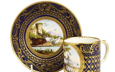 A SEVRES CUP AND SAUCER, THE PORCELAIN APPARENTLY 1778
