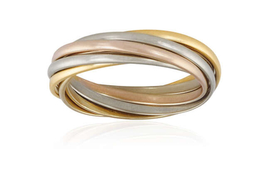 A TRI-COLOURED 'TRINITY' GOLD RING, BY CARTIER Composed...