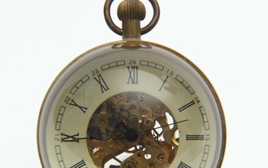 A VINTAGE GLASS AND BRASS BALL NOVELTY DESK CLOCK, 6 CM HIGH, LEONARD JOEL LOCAL DELIVERY SIZE: SMALL
